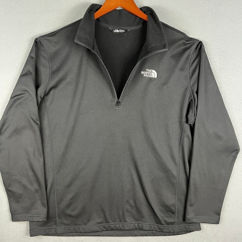 The North Face Tech Glacier 1/4 Zip‎ Mens XXL Black Mid Weight Fleece Outdoors